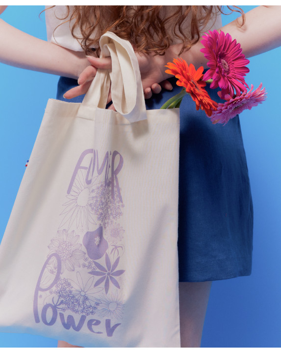 Tote-bag Talia "Flower Power" écru - La Gentle Factory
