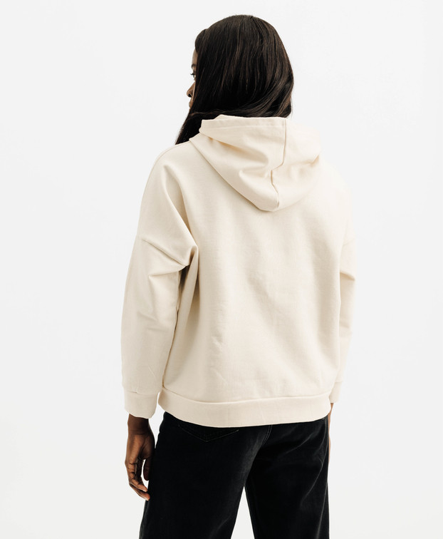 Sweat à capuche Celia écru foncé - La Gentle Factory - Vue de dos