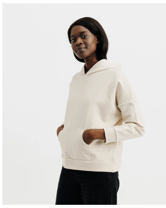 Sweat à capuche Celia écru foncé - La Gentle Factory - Vue de profil