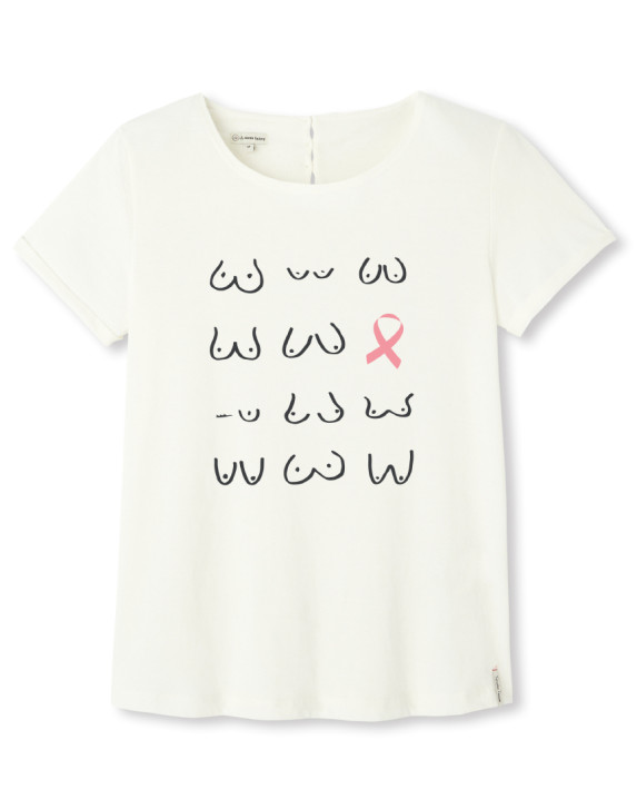 Tee-shirt Rosa OCTOBRE ROSE écru - La Gentle Factory - Vue à plat