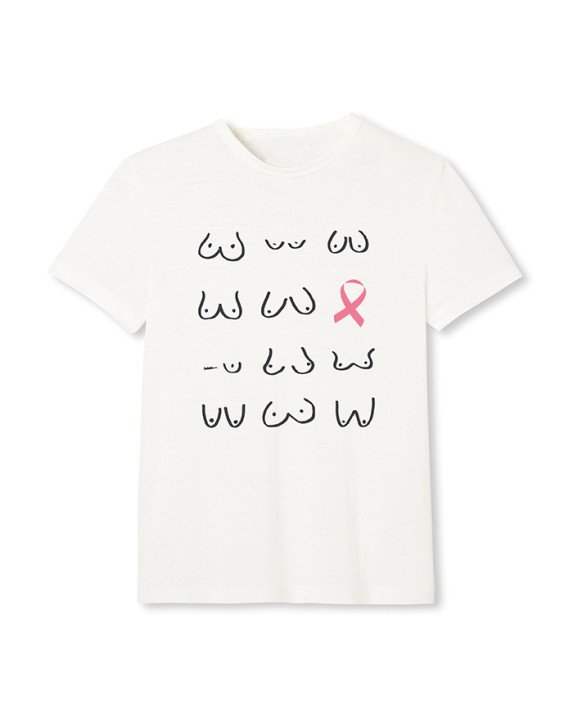 Tee-shirt Rosario OCTOBRE ROSE écru clair - La Gentle Factory - Vue à plat