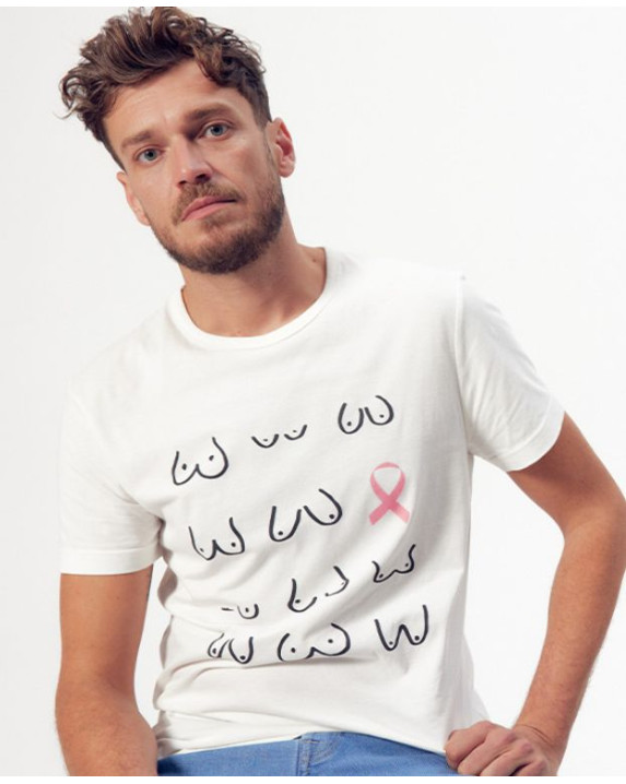 Tee-shirt Rosario OCTOBRE ROSE écru clair - La Gentle Factory - Vue principale