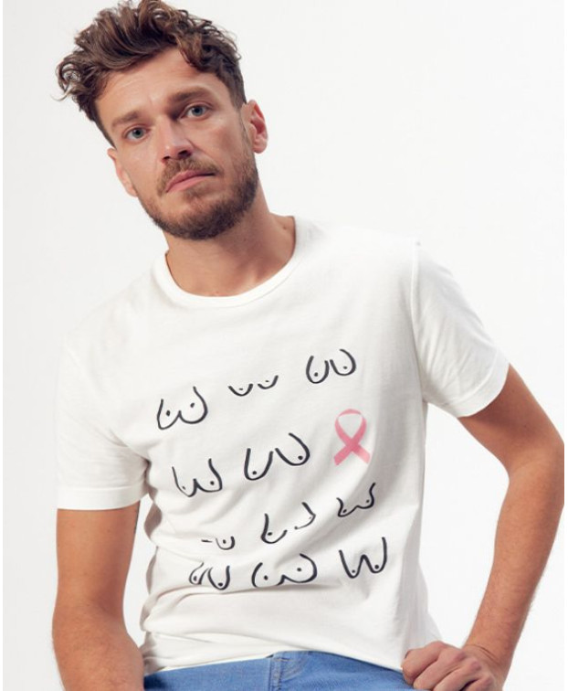 Tee-shirt Rosario OCTOBRE ROSE écru clair - La Gentle Factory - Vue principale
