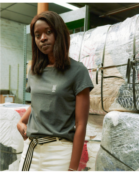 Tee-shirt Palmyre La Recyclerie gris chiné foncé - La Gentle Factory - Vue de face