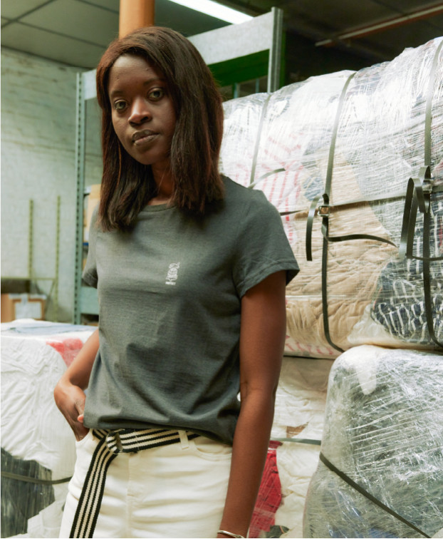 Tee-shirt Palmyre La Recyclerie gris chiné foncé - La Gentle Factory - Vue de face