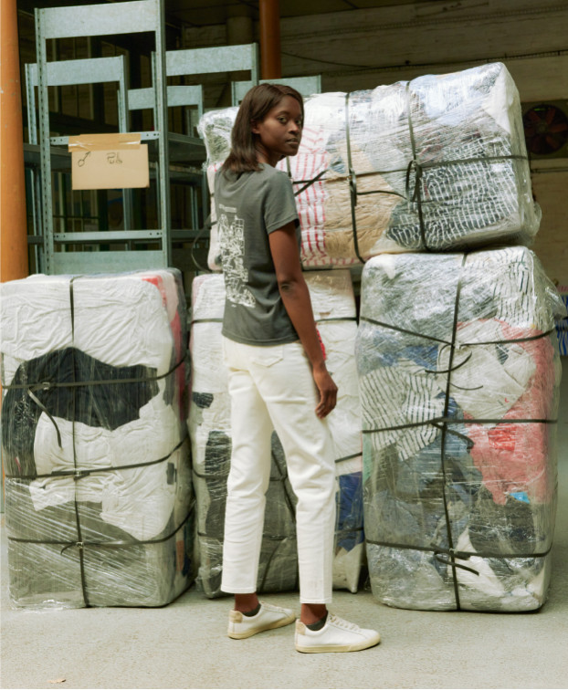 Tee-shirt Palmyre La Recyclerie gris chiné foncé - La Gentle Factory - Vue de dos