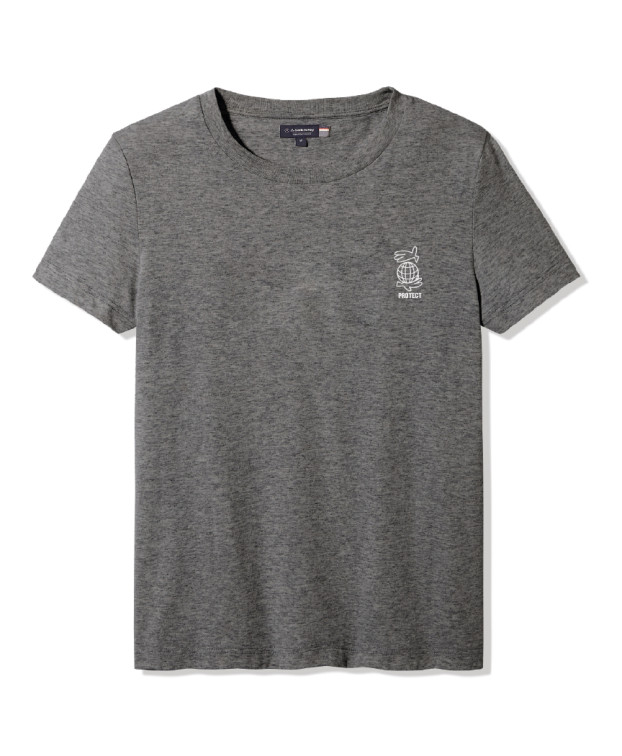 Tee-shirt Palmyre La Recyclerie gris chiné foncé - La Gentle Factory - Vue de face