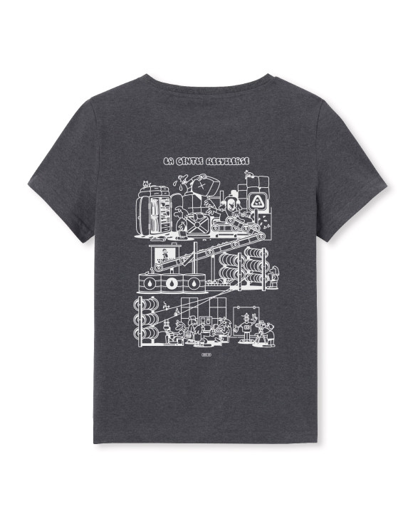 Tee-shirt Palmyre La Recyclerie gris chiné foncé - La Gentle Factory - Vue de dos