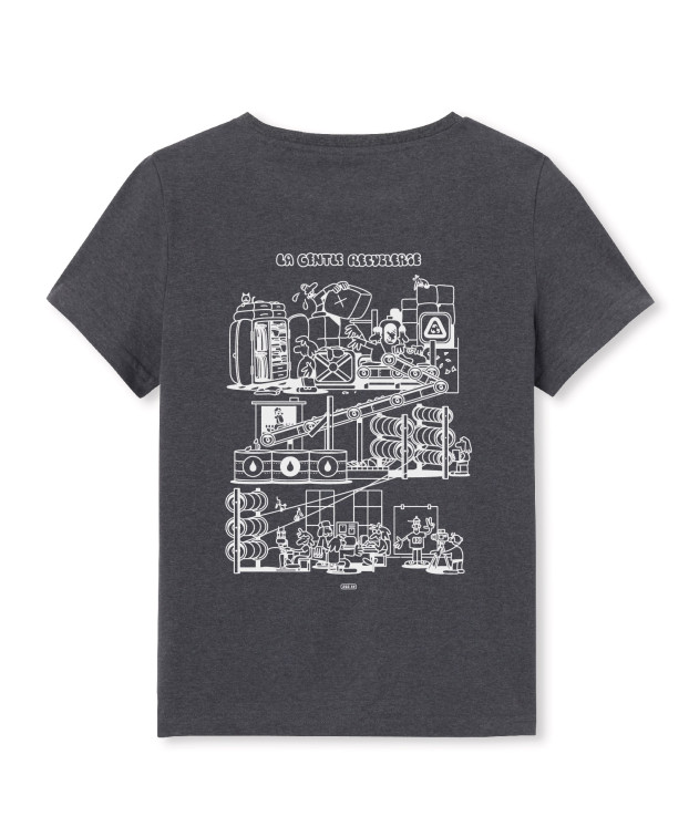 Tee-shirt Palmyre La Recyclerie gris chiné foncé - La Gentle Factory - Vue de dos