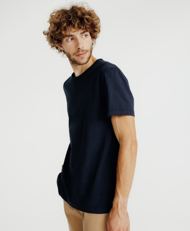 Tee-shirt Augustin bleu marine - Vue de profil