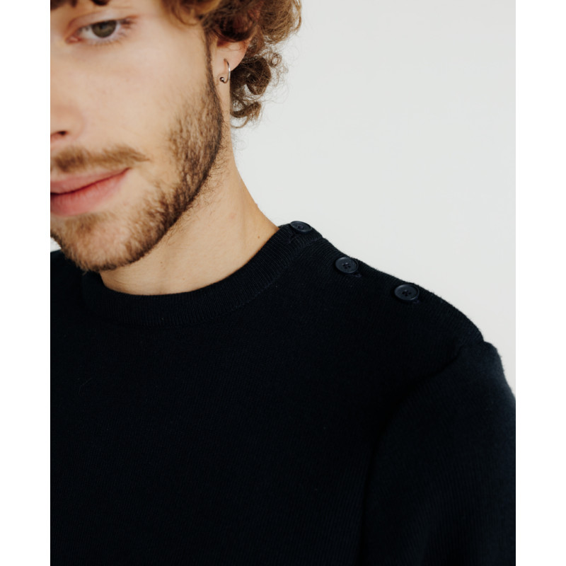 Pull Homme EWM Coton Bleu Taille S - Sweat à Col Rond - Bon état
