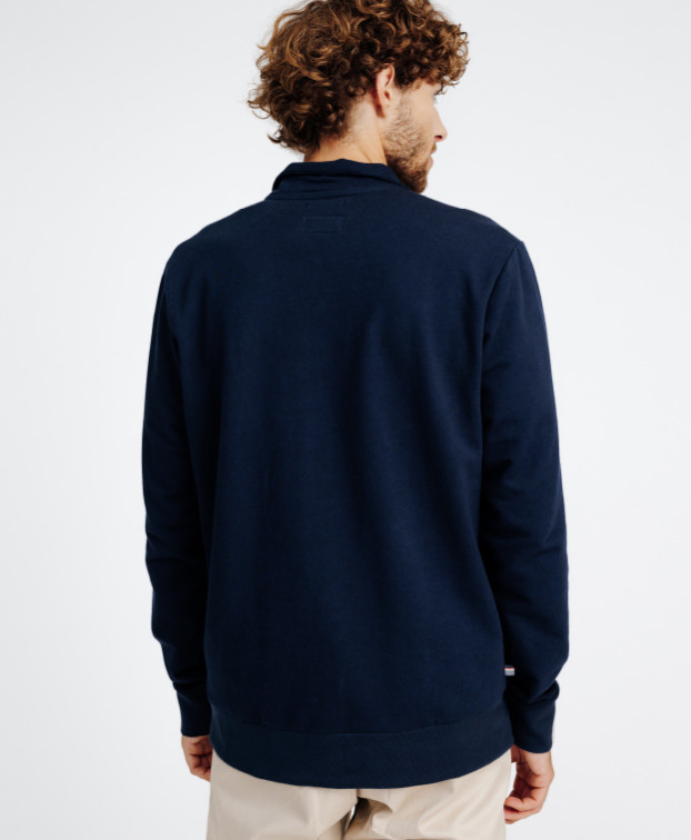 Sweat col camionneur Chad Bleu marine - La Gentle Factory -  Vue de dos