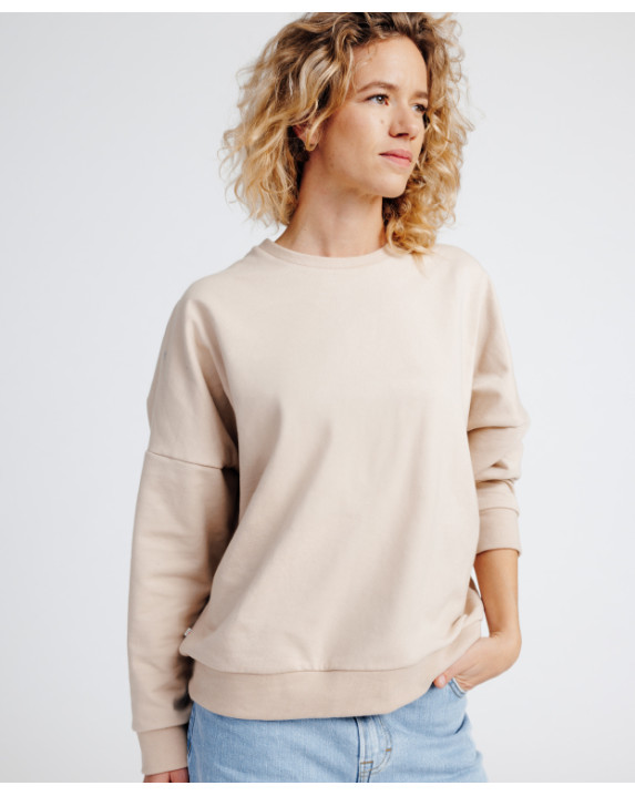 Sweat femme made in France Heidi sable - la Gentle Factory - Vue frontale