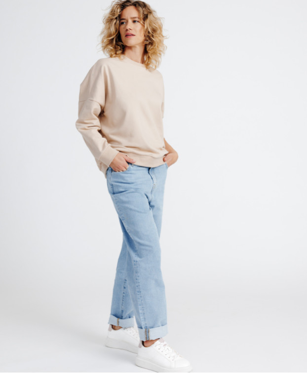 Sweat femme made in France Heidi sable - la Gentle Factory - Vue de face