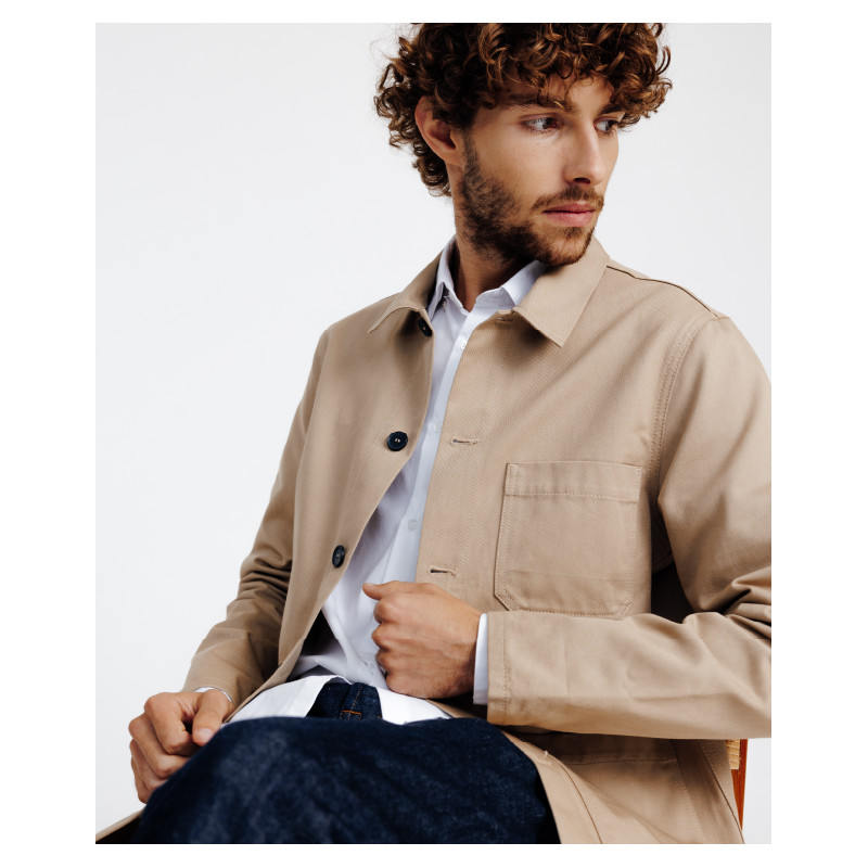 Veste Homme Made In France Valéry Beige Coton Bio - Gentle Factory