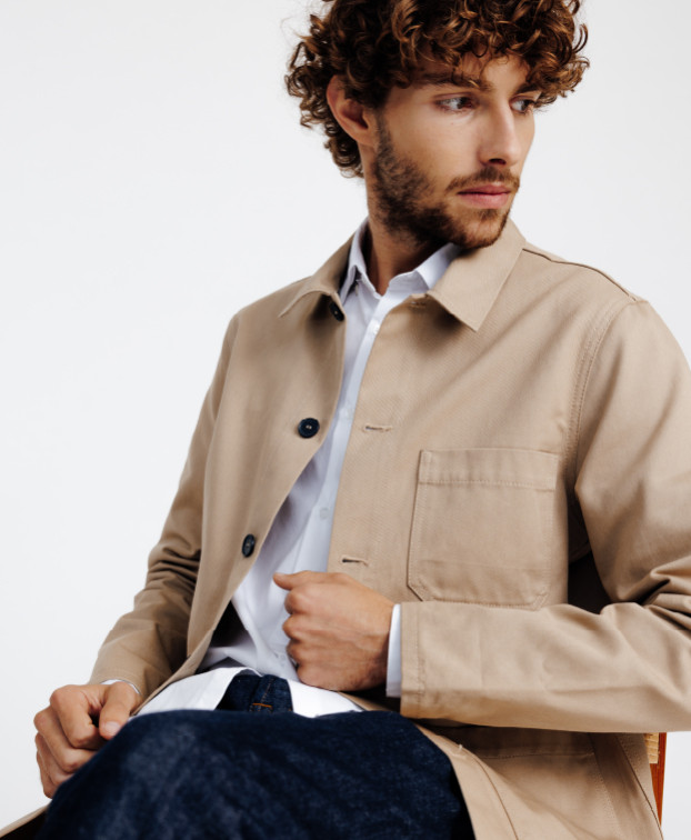 Veste Homme Made In France Valéry Beige  Coton Bio - Gentle Factory