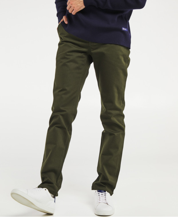 Chino Leon bleu vert foncé made in France - La Gentle Factory - Vue de face