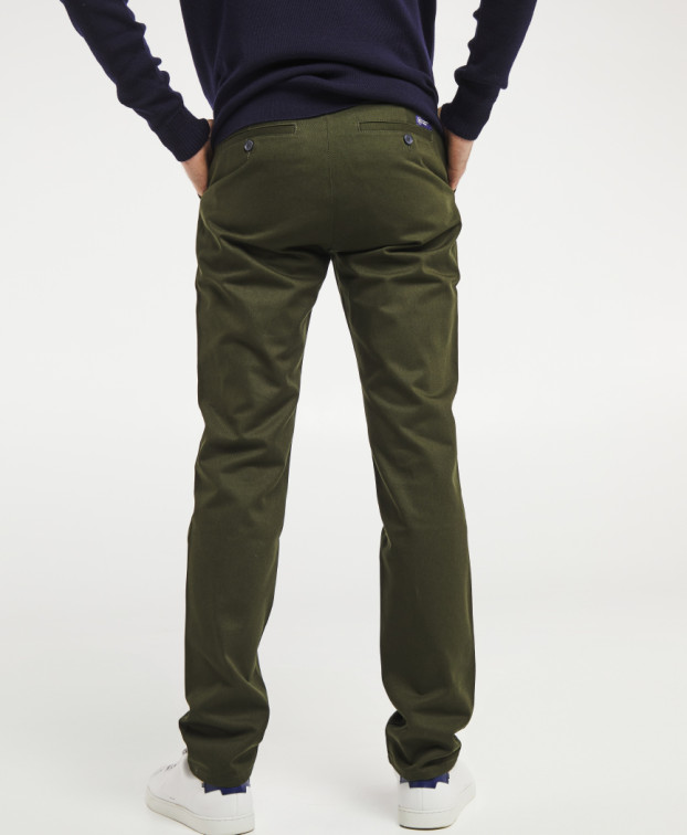 Chino Leon bleu vert foncé made in France - La Gentle Factory - Vue de dos