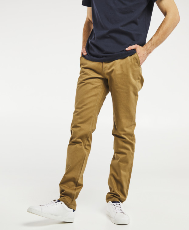 Chino Leon sable  marine made in France - La Gentle Factory - Vue de face