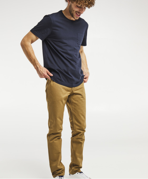 Chino Leon sable  marine made in France - La Gentle Factory - Vue avant