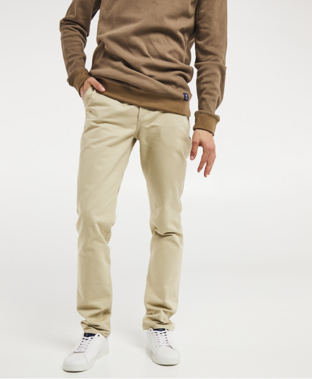 Chino Leon beige clair made in France - La Gentle Factory - vue de face