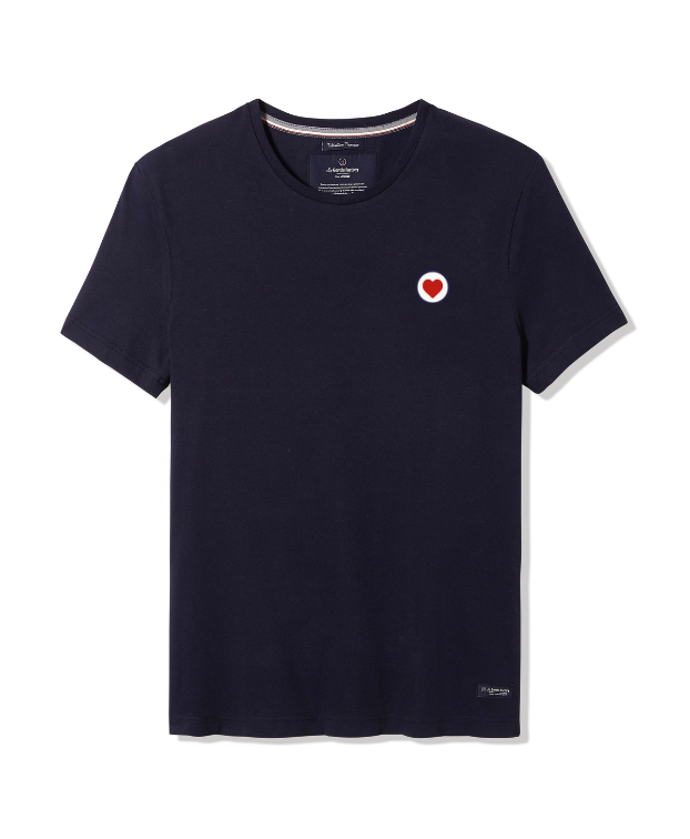 Tee-shirt Barthélémy cœur marine foncé -  La Gentle Factory - Vue produit