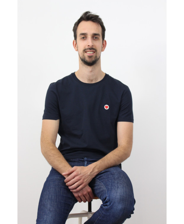 T-shirt Français Homme Bio Barthélémy Bleu marine- La Gentle Factory