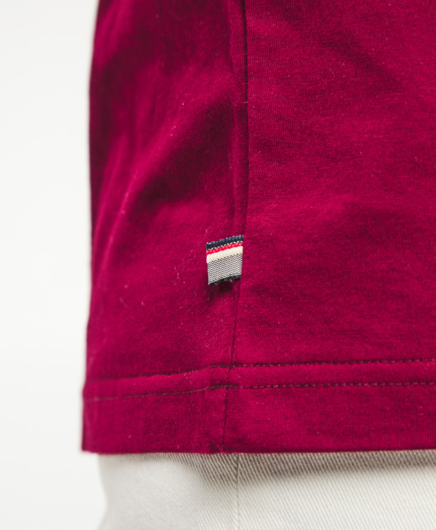 Tee-shirt Prune "vélo" bordeaux en coton bio - zoom détail