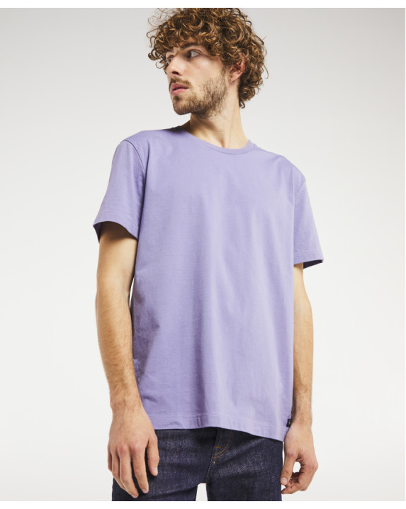 Tee-shirt Isao léger mauve en coton biologique - vue face