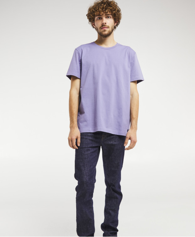 Tee-shirt Isao léger mauve en coton biologique - vue silhouette
