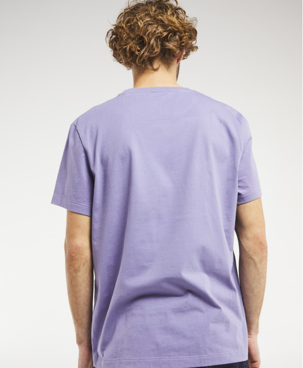 Tee-shirt Isao léger mauve en coton biologique - vue dos