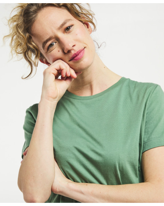 Tee-shirt Isaure vert olive en coton bio fabriqué en France - vue face