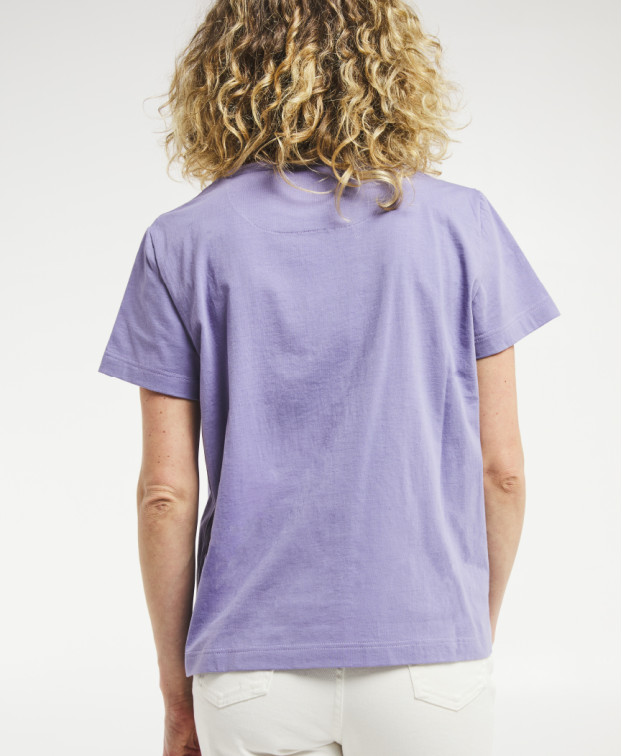 Tee-shirt Isaure mauve en coton biologique made in France - vue dos