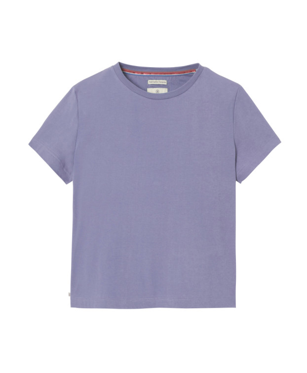 Tee-shirt Isaure mauve en coton biologique made in France - vue à plat