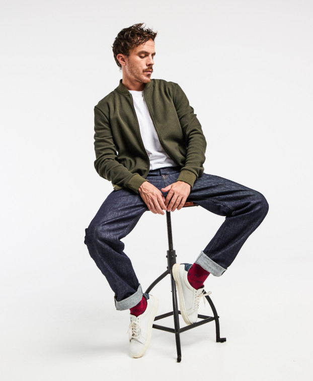 Sweat Made In France Recyclé & Zippé Pedro Kaki - La Gentle Factory