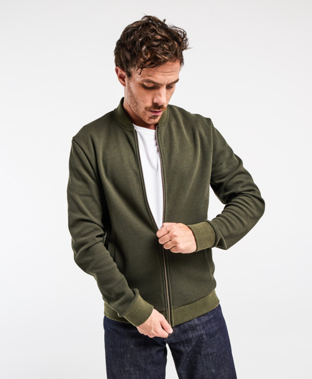 Sweat Made In France Recyclé & Zippé Pedro Kaki - La Gentle Factory