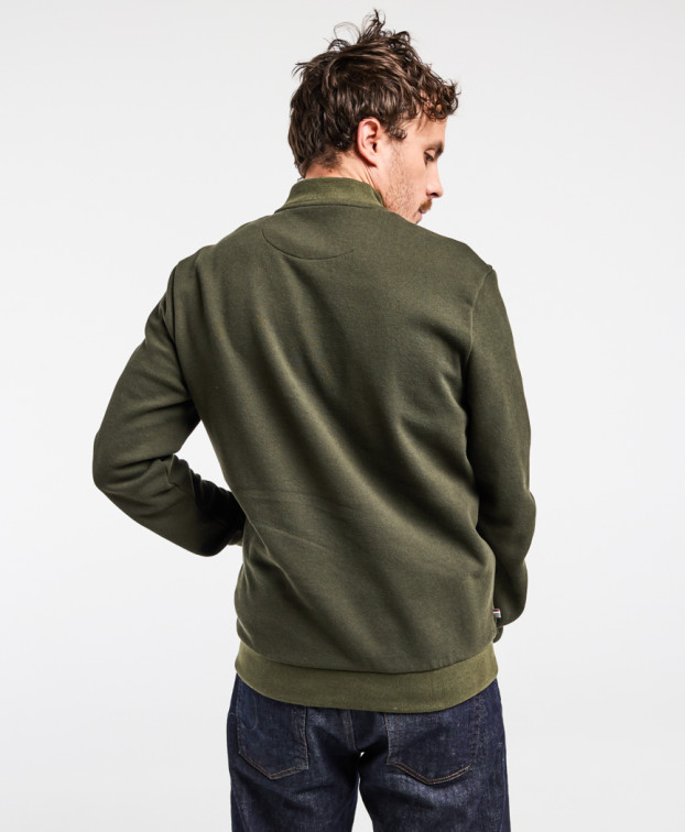 Sweat Made In France Recyclé & Zippé Pedro Kaki - La Gentle Factory