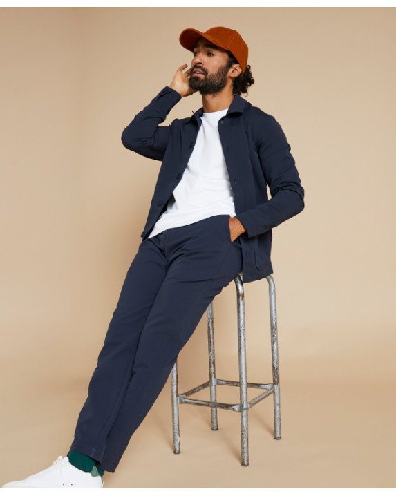 Veste de travail Hamilton flex bleu marine en polyester recyclé déperlante - vue assise