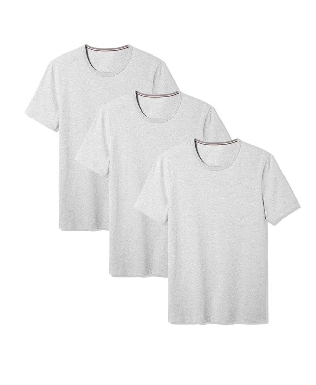 Tee-shirt Homme x 3- Pack Gris Chiné Made in France - vue pack