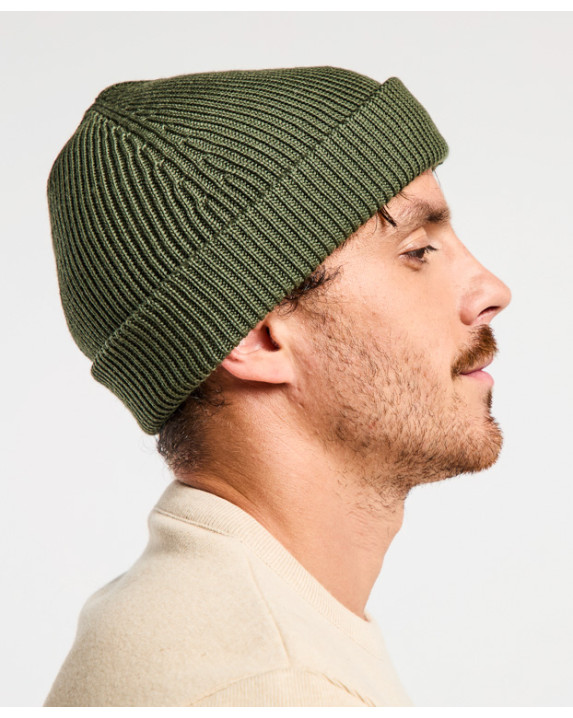 Bonnet Briac kaki made in France en laine mérinos- vue côté