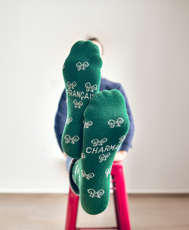 Chaussettes Made In France Homme Bio Caspar Verte - La Gentle Factory