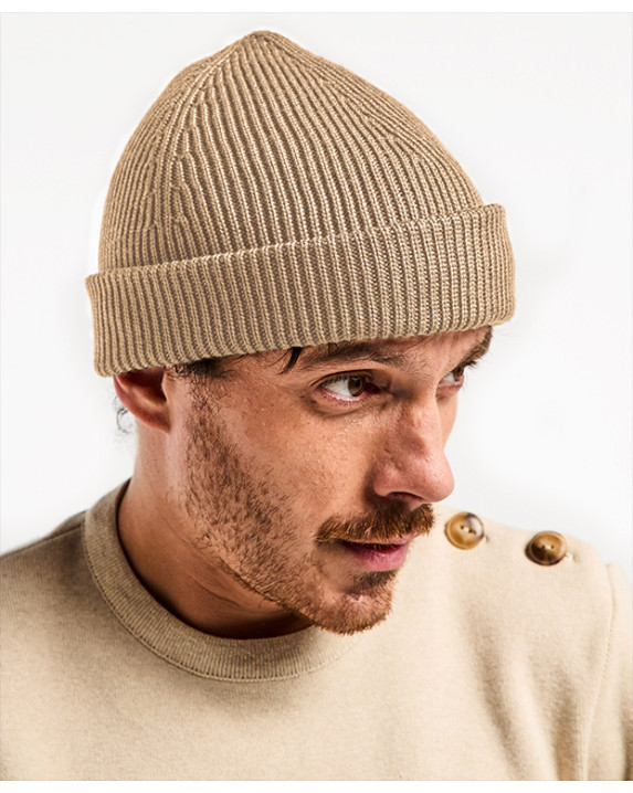 Bonnet Briac beige made in France en laine mérinos - vue zoom