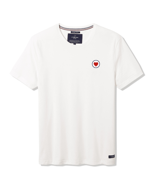 T-Shirt Barthélémien brodé cœur écru clair - Bio - La Gentle Factory