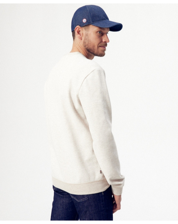 Sweat Paul piqué beige clair en fibres recyclées - vue dos