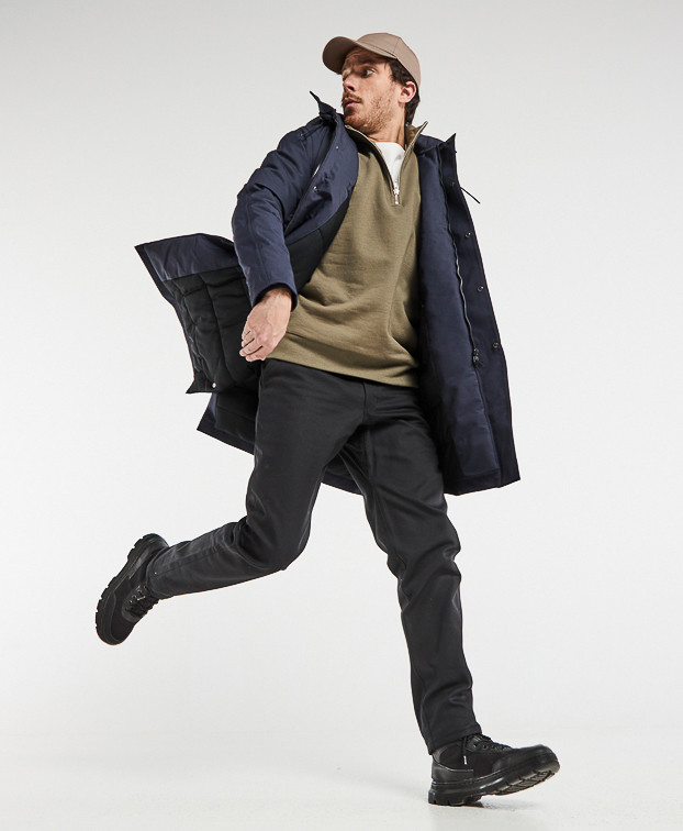 ELON MANTEAU WARM BLEU MARINE