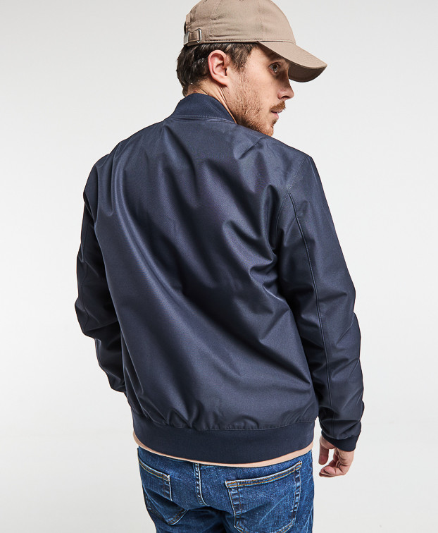 Blouson Bomber Made In Europe Déperlant Neil Bleu marine Polyester Recyclé - La Gentle Factory