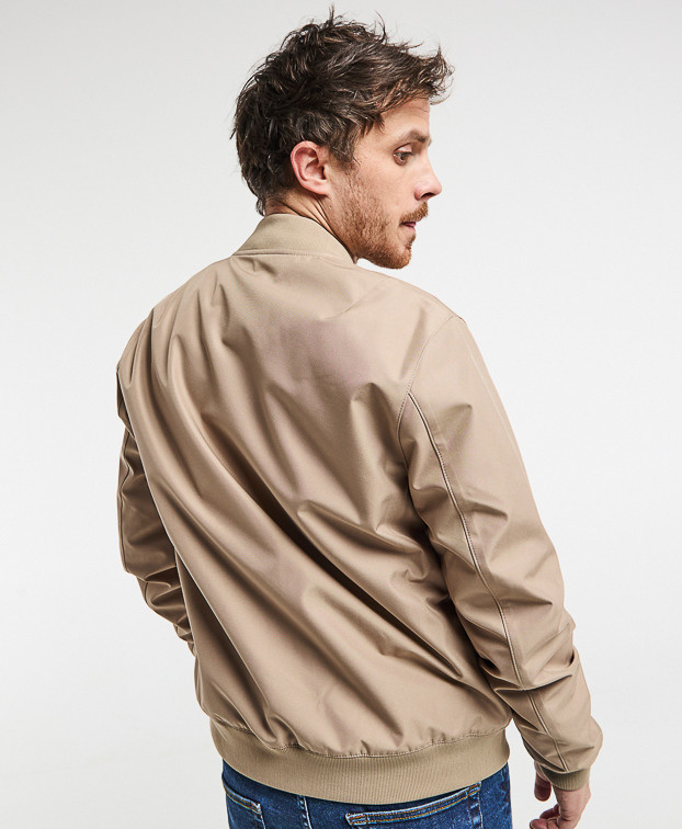 Blouson Bomber Made In Europe Déperlant Neil Beige Polyester Recyclé - La Gentle Factory
