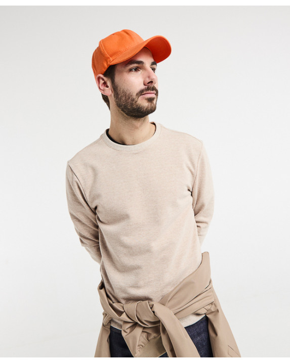 Justin, le sweat tout simple gratté Beige recyclé - vue face