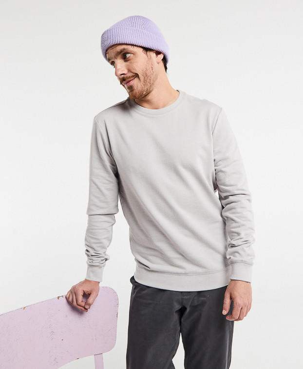 Justin, le sweat homme - Gris Acier Made in France - vue face