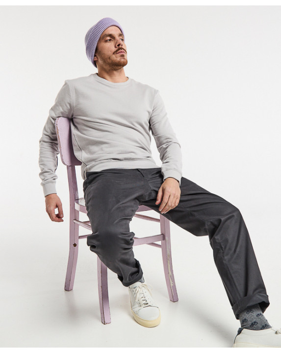 Justin, le sweat homme - Gris Acier Made in France - vue assise